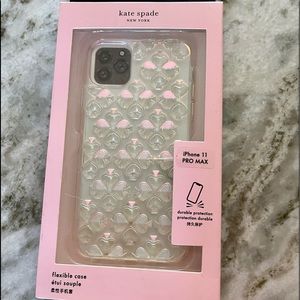 iPhone 11 Pro Max Kate Spade 3D flower. Clear case